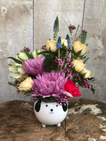 Mini Critter Keepsake  Arrangement in a ceramic pot 