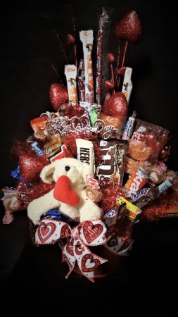 puppy love candy arrangement