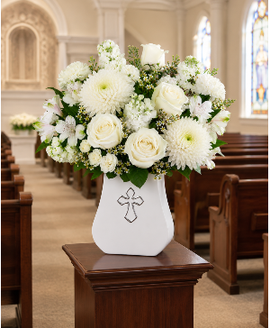 Pure Grace Memorial Bouquet Call Us for Faster Service & Daily Specials: (915) 303-8500 Text Us to Order Anytime: (915) 505-3708 Your trusted source for Flowers & Delivery in El Paso TX 