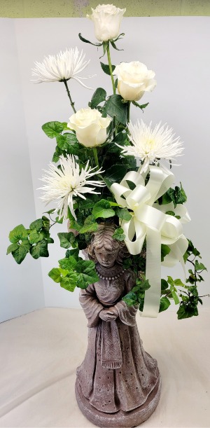 Pure Heaven Angel Wing Planter With Fresh Flowers