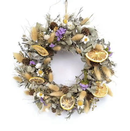 PURE NATURAL DRIED FLOWERS (2) WREATH  SIZE-30 CM