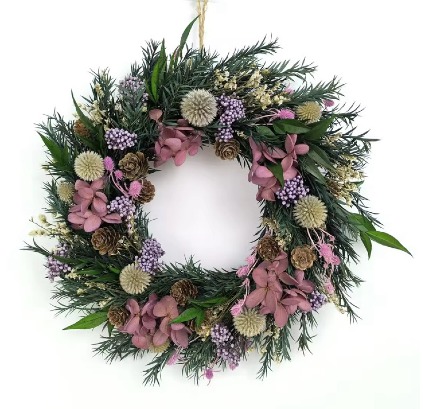 PURE NATURAL DRIED FLOWERS (3) WREATH  SIZE-30 CM