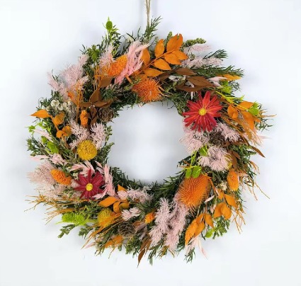 PURE NATURAL DRIED FLOWERS  WREATH  SIZE-30 CM