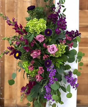 Pure Purple Punch Altar Arrangement