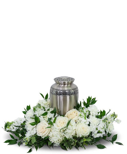 Pure Serenity Cremation Tribute Flower Arrangement