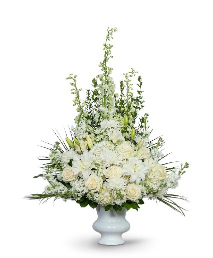 Pure Serenity Urn Flower Arrangement