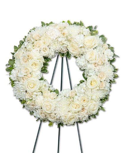 Pure Serenity Wreath Flower Arrangement