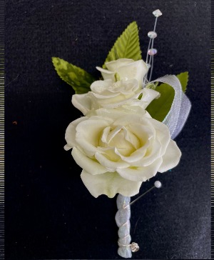 Pure White Boutonniere  Boutonniere