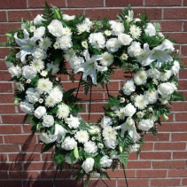 Pure White Heart Wreath