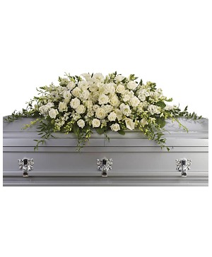 Purity and Peace Casket Spray sympathy