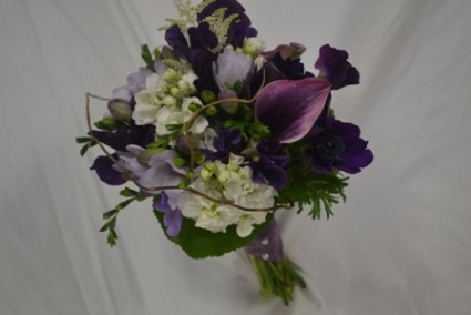 Purple bridesmaid bouquet wedding