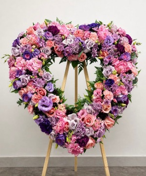 PURPLE AND PINK HEART STANDING HEART