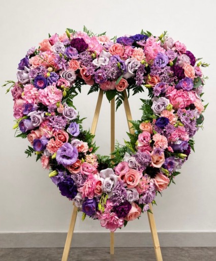 PURPLE AND PINK HEART STANDING HEART