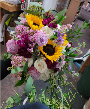 Purple and Sunflower Bouquet Bridal Bouquet