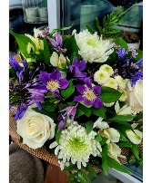 purple and white handtied 