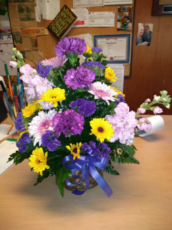 purple and yellow  
