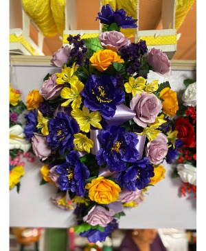 Purple and Yellow Spray Artificial Design