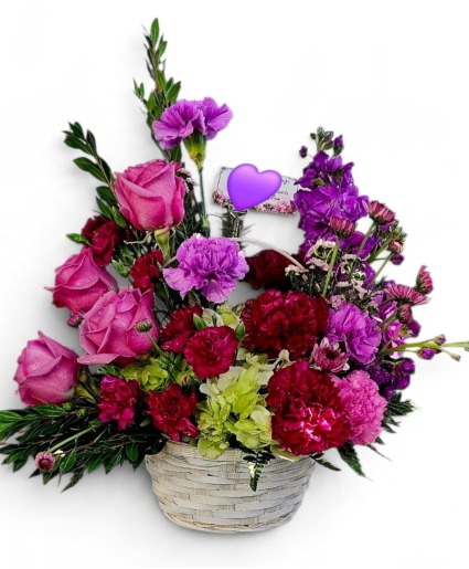 Purple basket Floral arrangement 