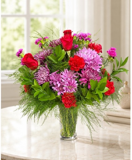 Purple Dreams Red Roses with Purple Fillers