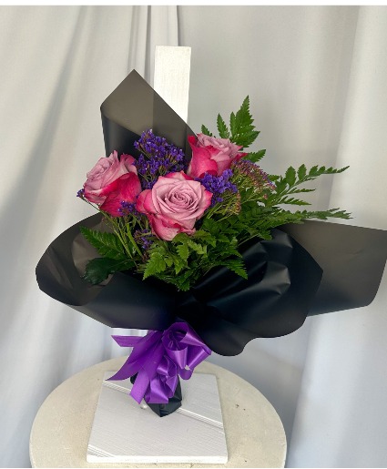purple drizzle 3 lavender roses 