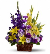 Purple Gladiolas Basket 
