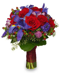 Wedding Bridal Bouquet Rich Jewel-toned Flowers