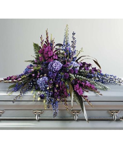 PURPLE & LAVENDER REMEMBRANCE CASKET SPRAY