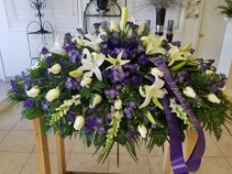 Purple Love Casket Spray