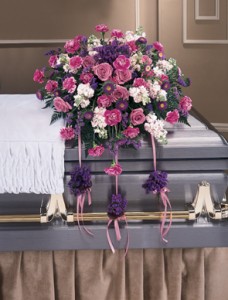 Purple or Lavendar Roses Casket Spray