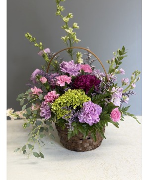 Purple Passion Basket Basket Arrangement