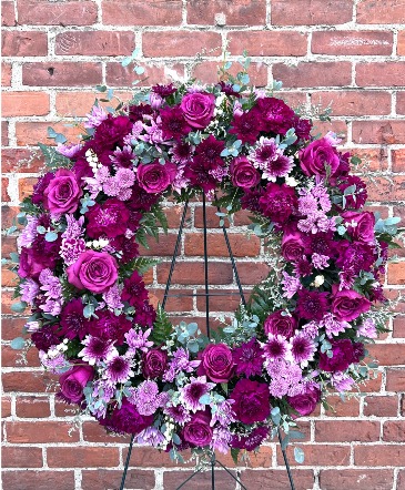 Purple Passion Standing Wreath  in La Grande, OR | FITZGERALD FLOWERS