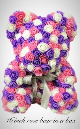 Purple pink and white rose bear RoseBear 