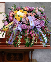 Purple rose amd yellow roses 