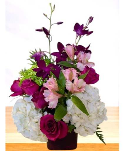 Orchid Sundae Swirl Vase Arrangement