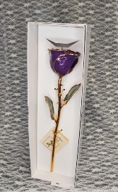 Purple w/ Sparkles Gold Dipped Rose 