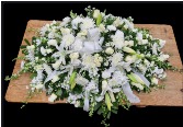 Quiet White Touch Casket Spray FS-998 Fresh Flower Sympathy 