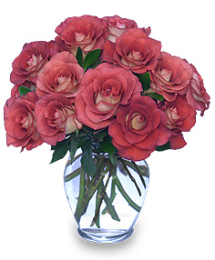 Autumn Adoration Vase of 'Leondis' Roses in Solana Beach, CA | DEL MAR FLOWER CO