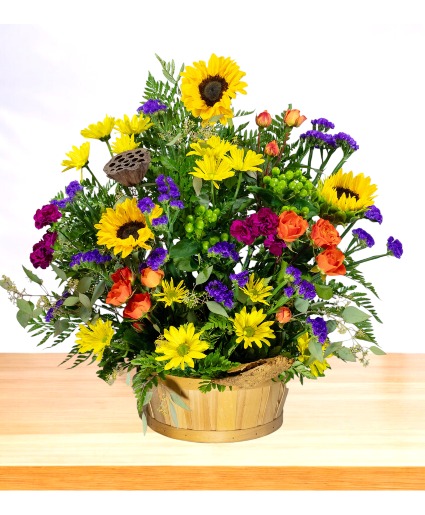 Radiant: Mixed Color  Basket Arrangement