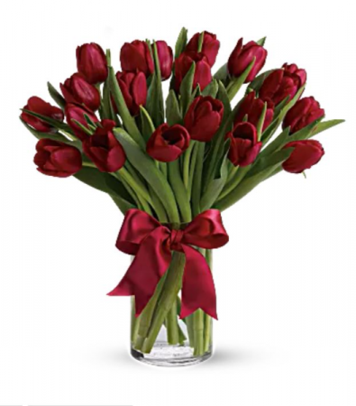 Radiant Red Tulips Arrangement
