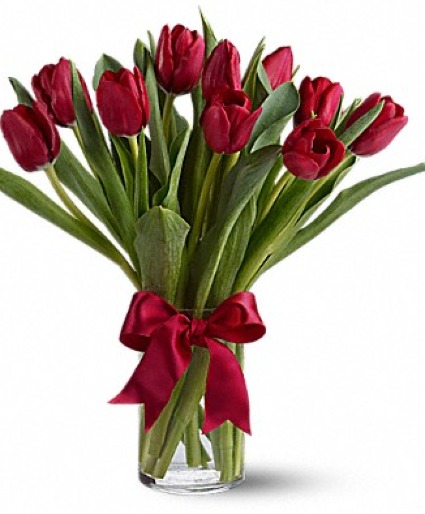 Radiant Red Tulips Flowers Under $50.00