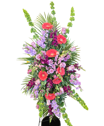 Radiant Remembrance Standing Spray in Bluffton, OH | Town & Country Flowers  