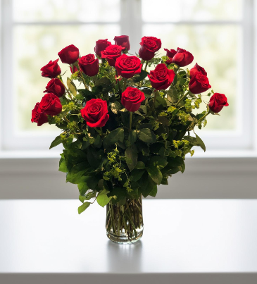 Radiant Romance   One and half dozen Roses in Whittier, CA | Rosemantico Flowers