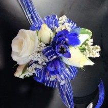 Ragsdale Blue & White Wrist Corsage