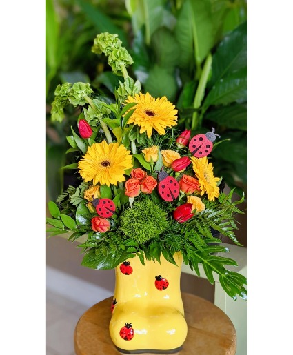 Rainboot Boogie Vase Arrangement 