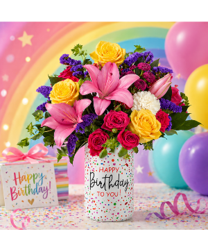Rainbow Birthday Wishes Call Us for Faster Service & Daily Specials: (915) 303-8500 Text Us to Order Anytime: (915) 505-3708 Your trusted source for Flowers & Delivery in El Paso TX