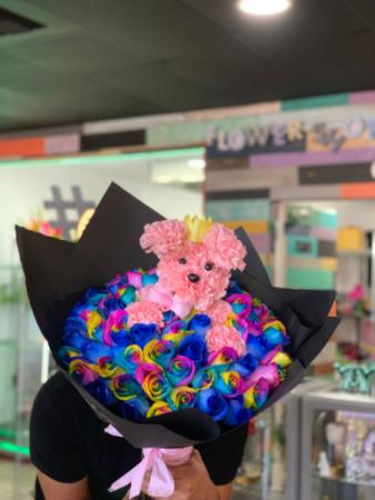 Rainbow bouquet  Rainbow roses