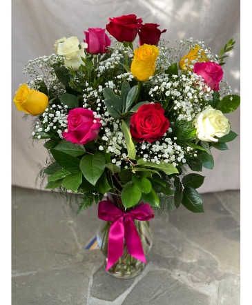 Rainbow Dozen Roses  in Valhalla, NY | Lakeview Florist
