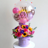 RAINBOW FLOWER BOX MODERN FLOWER BOX ARRANGEMENT