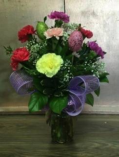 Rainbow of Easter Carnations Fresh Arrangement 