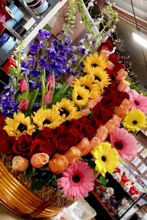 rainbow of color roses 